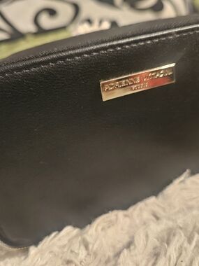 Adrienne Vittadini Black Leather Crossbody with Portable Phone Charger